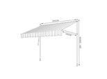 Tenda Da Balcone Jopassy Resistente Ai Raggi Uv E All'acqua, Retrattile 2,5 M, Blu E Bianco