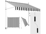Tenda Da Sole Per Balcone Fiqops Tenda Resistente Ai Raggi Uv E All'acqua, Retrattile 2,5 M, Bianco Grigio