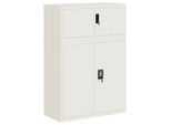 Vidaxl Armadio Per Archiviazione Bianco 90X40X130 Cm In Acciaio