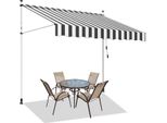 Tenda Da Balcone Tolletour Resistente Ai Raggi Uv E All'acqua, Retrattile 2,5 M, Bianco-Grigio