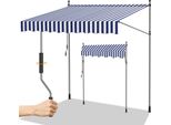 Tolletour Tenda Da Sole Tenda Da Sole Con Morsetti Tenda Da Sole Per Balcone Tende Da Sole Resistenti Ai Raggi Uv Tenda Da Sole Con Braccio Articolato Bianco Blu 3M
