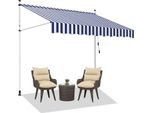 Tenda Da Balcone Tolletour Resistente Ai Raggi Uv E All'acqua, Retrattile 3,5 M, Blu E Bianco