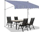 Tolletour Tenda Da Sole Tenda Da Sole Con Morsetti Tenda Da Sole Per Balcone Tende Da Sole Resistenti Ai Raggi Uv Tenda Da Sole Con Braccio Articolato Bianco Blu 2,5 M