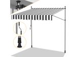 Tolletour Tenda Da Sole Tenda Da Sole Con Morsetti Tenda Da Sole Per Balcone Tende Da Sole Resistenti Ai Raggi Uv Tenda Da Sole Con Braccio Articolato Bianco Grigio 3,5 M