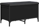 Panca Con Vano Portaoggetti Nero 82X42X45 Cm Materiale A Base Di Legno