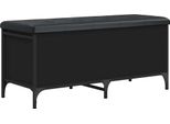 Panca Con Vano Portaoggetti Nero 102X42X45 Cm Materiale A Base Di Legno