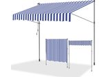 Tenda Da Sole Tolletour Tenda Da Sole Con Morsetti Tenda Da Sole Per Balcone Tende Da Sole Da Giardino Resistenti Ai Raggi Uv Tenda Da Sole Con Braccio Articolato Bianco Blu 1,5 M