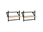 Vidaxl Mensole A Muro Con Barre 2 Pezzi Rovere Sonoma 40X25X30 Cm