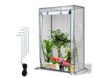 Tolletour Serra Per Pomodori, Serra In Plastica Per Pomodori, Serra In Plastica E Tubi D'acciaio, Serra Per Pomodori Con Telaio In Acciaio Stabile E Plastica Resistente Ai Raggi Uv, 100*50*150 Cm