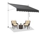 Tenda Da Balcone Tolletour Resistente Ai Raggi Uv E All'acqua, Retrattile 3,5 M, Grigio Puro