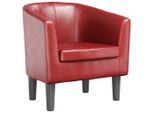 Vidaxl Sedia Club In Pelle Finta Rosso Vino