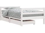 Vidaxl Lettino Con Cassetti Bianco 80X160 Cm In Legno Di Pino Massiccio
