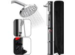 Jopassy Doccia Solare Festival Tempo Libero Doccia Solare Giardino Doccia Piscina Doccia Da Giardino 60L (Con Copertura Protettiva、Con Doccetta、Argento)
