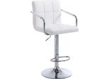 In And Outdoormatch Sgabello Da Bar Moderno Con Schienale Arno - Set Di 1 - Ergonomico - Sgabello Da Bar Cucina O Mensa - Bianco - Altezza Regolabile 61-81Cm