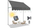Jopassy Tenda A Morsetto Con Led Tenda Senza Foratura Tenda Da Sole Per Balcone Regolabile In Altezza Tenda Da Sole Per Balcone 250Cm Grigio
