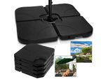 Jopassy Portascialli Set Di 4 Supporti Per Ombrelloni Stabilità Supporto Per Ombrellone Ombrellone A Braccio Nero Fino A 80 Kg 50X50 Cm