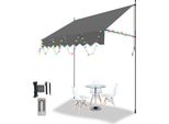 Jopassy Tenda Da Sole Con Led Senza Foratura Tenda Da Sole A Morsetto Tenda Da Sole Per Balcone Terrazza 200Cm Grigio