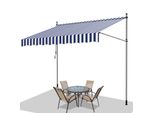 Tenda Da Sole Jopassy Tenda Da Sole A Morsetto Tenda Da Sole Per Balcone Senza Forature - Regolabile In Altezza Tenda Da Sole Resistente Ai Raggi Uv E Idrorepellente 200 Cm Bianco Blu