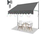 Tolletour Tenda A Morsetto Con Led Tenda Senza Foratura Tenda Da Sole Per Balcone Regolabile In Altezza Tenda Da Sole Per Balcone 250 Cm Grigio