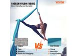 Vevor Aerial Yoga Hammock Set 5 X 2,8 M, Blu Aerial Yoga Swing Air Flying, Yoga Swing Hammock Swing 1000 Kg Max. Capacità Di Carico, Inclusi Calzini Da Yoga E Moschettone In Acciaio, Esercizi Antigravitazionali