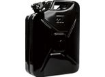 Tanica Carburante 20L Nero Ral 9005 Lamiera D'acciaio 0,9Mm L345Xl165Xh470Mm Valpro