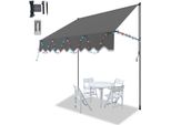 Jopassy Tenda A Morsetto Con Led Tenda Senza Foratura Tenda Da Sole Per Balcone Regolabile In Altezza Tenda Da Sole Per Balcone 200Cm Grigio