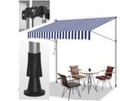 Tenda Da Sole Clanmacy Tenda Da Sole Articolata Idrorepellente Per Balcone Tenda Da Sole Per Balcone Protezione Solare Tenda Da Sole Con Morsetti Blu E Bianco 1,5 M