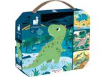 Janod Puzzle - Set Di Puzzle Per Bambini Con Dinosauri - Puzzle 4 In 1 Per Bambini