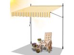 Tenda Da Sole Jopassy Tenda Da Sole Con Morsetti Tenda Da Sole Per Balcone Regolabile In Altezza Tenda Da Sole Senza Forature Per Terrazza Balcone 400 Cm Bianco Giallo