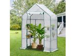 Clanmacy Serra In Foglio Serra Per Pomodori, Con Rete A Traliccio Foglio Per Giardino Per La Coltivazione, Riutilizzabile, Bianco, 143X73X195 Cm