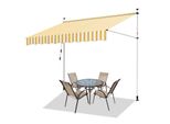 Tenda Da Sole Jopassy Tenda Da Sole Con Morsetti Tenda Da Sole Per Balcone Regolabile In Altezza Tenda Da Sole Senza Forature Per Terrazza Balcone 350 Cm Bianco Giallo