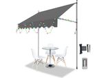 Tenda Da Sole Clanmacy Tenda Da Sole A Morsetto Con Led Tenda Da Balcone Regolabile In Altezza Tenda Da Sole Senza Foratura Per Terrazza Balcone 250 Cm Grigio