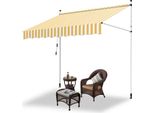 Tenda Da Sole Hengda Tenda Da Sole Con Morsetti Tenda Da Sole Per Balcone Regolabile In Altezza Tenda Da Sole Senza Forature Per Terrazza Balcone 350 Cm Bianco Giallo