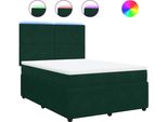 Vidaxl Letto A Molle Con Materasso Verde Scuro 140X200 Cm In Velluto