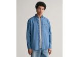 Camicia A Maniche Lunghe Gant Reg Indigo Bd Blu L Uomo Blu L