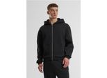 Felpa Con Cappuccio Urban Classics Fluffy Zip Da Uomo, Nero - 3XL