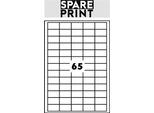 Spare Print Premium Etichette Autoadesive Bianche, 100 Fogli A4 In Scatola (1Arco/65X Etichetta 38X21Mm)