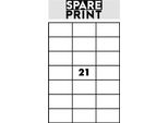 Spare Print Premium Etichette Autoadesive Bianche, 100 Fogli A4 In Scatola (1Arco/21X Etichetta 70X42,3Mm)