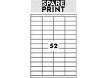 Spare Print Premium Etichette Autoadesive Bianche, 100 Fogli A4 In Scatola (1Arco/52X Etichetta 52,5X21,2Mm)