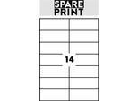 Spare Print Premium Etichette Autoadesive Bianche, 100 Fogli A4 In Scatola (1 Foglio/14X Etichetta 105X42,3Mm)
