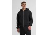 Felpa Con Cappuccio Urban Classics Fluffy Zip Da Uomo, Nero - 4XL