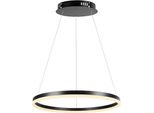 Lampada A Sospensione Da Soggiorno Moderna E Nera Sopra Il Tavolo Anello Orizzontale Ø60Cm Led Cambia Colore 35W Isaure Rabalux