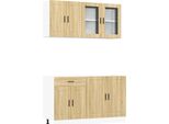 Vidaxl Set Di Armadietti Da Cucina 4 Pezzi Porto Sonoma In Legno Di Quercia