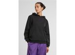 Urban Classics - Donna Felpa Con Cappuccio In Pile Spazzolato Nero - Xl