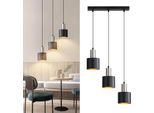 Zmh Lampada A Sospensione Per Tavolo Da Pranzo E27 Lampada A Sospensione A 3 Fiamme Per Sala Da Pranzo Lampada A Sospensione Oro Nero Lampada Da Cucina Isola Industriale Senza Lampadina