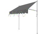 Tenda Da Sole A Pinza Aopunly Con Led 200X120Cm Tenda Da Sole Per Balcone Regolabile In Altezza Con Manovella Protezione Solare Senza Foratura Per Terrazza E Balcone Grigio