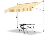 Jayseuw Tenda Da Sole Con Morsetti Tenda Da Sole Per Balcone Resistente Ai Raggi Uv Impermeabile Giallo Bianco 200 Cm