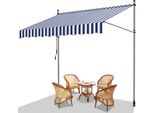 Jayseuw Tenda Da Sole Tenda Da Balcone Resistente Ai Raggi Uv Impermeabile Blu Bianco 350 Cm
