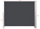 Jayseuw Tenda Laterale 180X300Cm Schermo Privacy Estensibile Opaco Protezione Solare Tenda Da Sole Balcone Terrazza Giardino Laterale Tenda A Rullo Frangivento Grigio