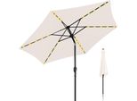 Ombrellone Jayseuw Ombrellone A Braccio Laterale 270 Cm Con Led Solare, Inclinabile Di 30°, Protezione Uv, Manovella - Beige - Ombrellone Da Giardino Ombrellone Da Mercato Ombrellone Con Manovella